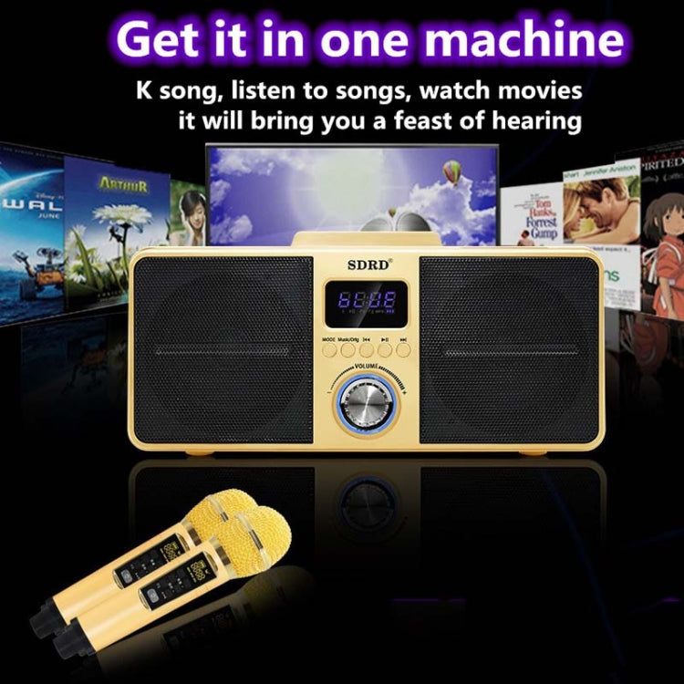 SDRD SD309 Wireless Microphone Bluetooth Audio All-In-One Machine(Golden) - Microphone by buy2fix | Online Shopping UK | buy2fix