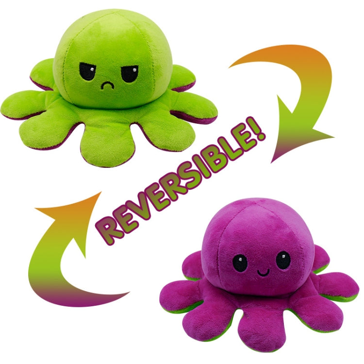 2 PCS Flipped Octopus Doll Double-Sided Flipping Doll Plush Toy(Purple+Green) - Soft Toys by buy2fix | Online Shopping UK | buy2fix