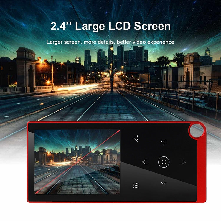 E05 2.4 inch Touch-Button MP4 / MP3 Lossless Music Player, Support E-Book / Alarm Clock / Timer Shutdown, Memory Capacity: 4GB Bluetooth Version(Red) - Consumer Electronics by buy2fix | Online Shopping UK | buy2fix