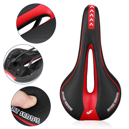 YAFEE YF-1018 Mountain Bike Saddle Bicycle Riding Saddle Bicycle Saddle(Black Red) - Bicycle Saddle by YAFEE | Online Shopping UK | buy2fix