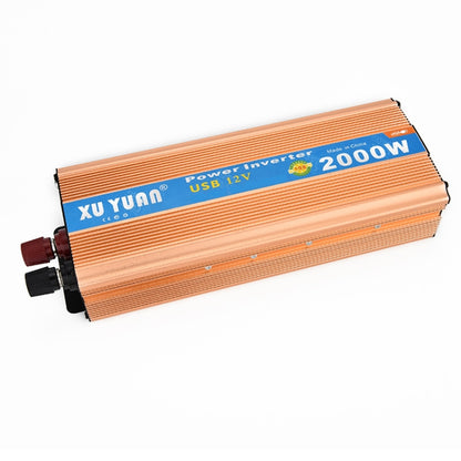 XUYUAN 2000W Inverter with USB Positive And Negative Reverse Connection Protection, Specification: Gold 24V to 220V - Modified Square Wave by buy2fix | Online Shopping UK | buy2fix