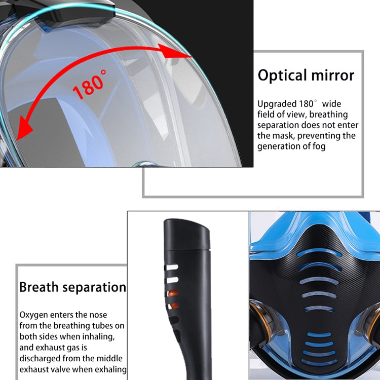 Snorkeling Mask Double Tube Silicone Full Dry Diving Mask Adult Swimming Mask Diving Goggles, Size: L/XL(Black/Black) - DJI & GoPro Accessories by buy2fix | Online Shopping UK | buy2fix