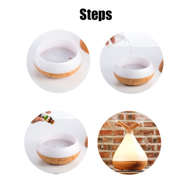 YCTA-008 Household Mute Small Wood Grain Colorful Light Aroma Diffuser Night Tree Air Humidifier, Product specifications: UK Plug(Deep Wood Grain) - Home & Garden by buy2fix | Online Shopping UK | buy2fix