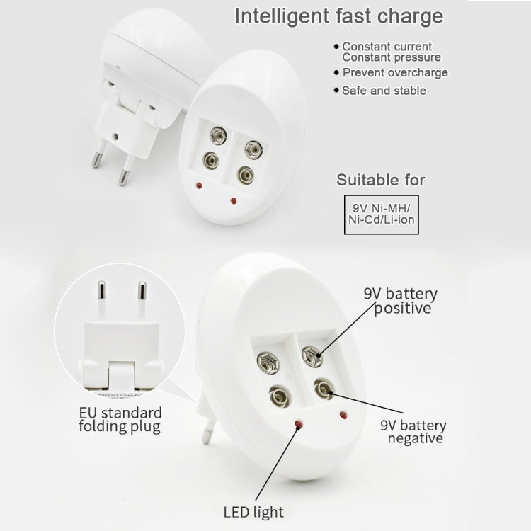 9V L-ion Rechargeable Battery 6F22 9V Lithium Batteries Charger(US Plug) - Consumer Electronics by buy2fix | Online Shopping UK | buy2fix