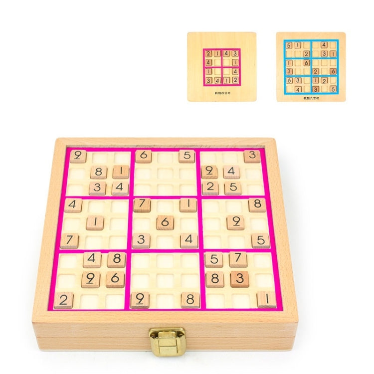 3 In1 Children Multifunctional Sudoku Board Game Puzzle Board Game(Pink) - Table Games by buy2fix | Online Shopping UK | buy2fix