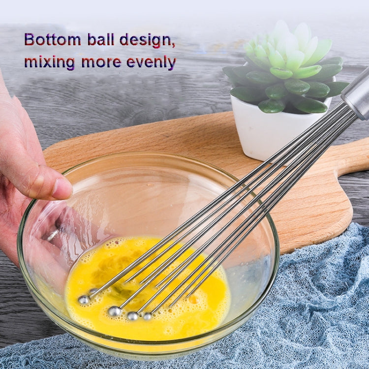 2 PCS Manual Whisk Stainless Steel Glass Bead Egg Whisk Kitchen Household Hand-Held Baking Tools Type B 10 Inch - Stirrer & Squeezer by buy2fix | Online Shopping UK | buy2fix