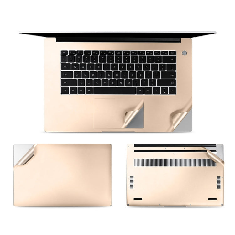 JRC 4 In 1 0.2mm Metal Texture Upper Cover Film + Bottom Cover Film + Full-Support Film + Touchpad Film Laptop Body Protective Film Sticker Set For Huawei MateBook D 15.6 inch (Champagne Gold) - Protector Sticker by JRC | Online Shopping UK | buy2fix