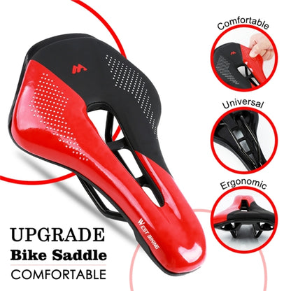 WEST BIKING Cycling Seat Hollow Breathable Comfortable Saddle Riding Equipment(Black Red) - Outdoor & Sports by WEST BIKING | Online Shopping UK | buy2fix