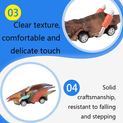 GJ305 3 PCS Inertia Pull Back Dinosaur Toy Model Car Children Educational Toys(Triceratops) - Model Toys by buy2fix | Online Shopping UK | buy2fix