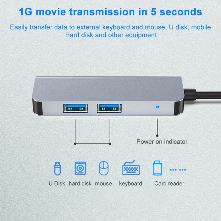 3 In 1 USB-C / Type-C To 4K HDMI + 2 USB 3.0 Ports Multifunctional HUB Docking Station - Computer & Networking by buy2fix | Online Shopping UK | buy2fix