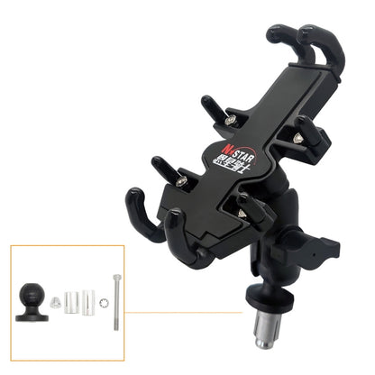N-STAR NJN001 Motorcycle Bicycle Compatible Mobile Phone Bracket Aluminum Accessories Riding Equipment(With Expansion Head) - Holders by N-STAR | Online Shopping UK | buy2fix
