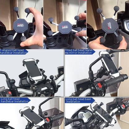 N-STAR N002 Motorcycle Bicycle Mobile Phone Bracket Riding Equipment(Large Tilted Head) - Holders by N-STAR | Online Shopping UK | buy2fix