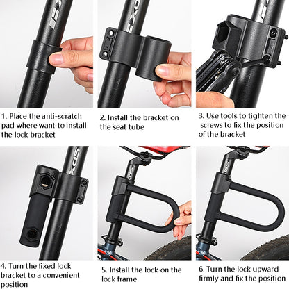 West Biking Bike Lock Motorcycle Wire Lock Anti-Hydraulic Pressure Cut Anti-Theft Lock, Specification: U-shaped Lock - Bicycle Locks & Bicycle Pumps by WEST BIKING | Online Shopping UK | buy2fix