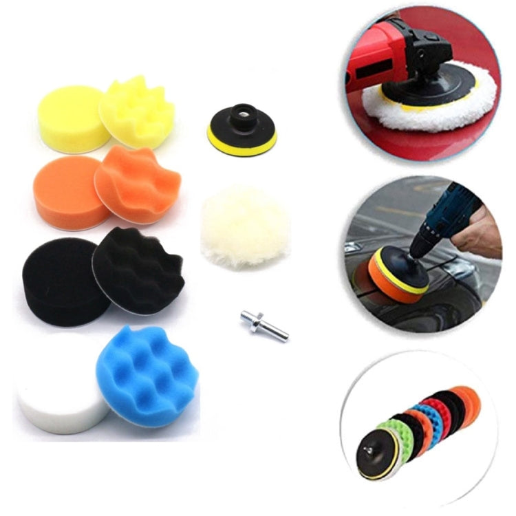 3 Inch 11 In 1 3-7 Inch Car Polishing and Waxing Sponge Plate Sponge Pad Set - Polishing Machine & Accessories by buy2fix | Online Shopping UK | buy2fix