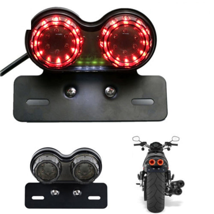 Motorcycle Modified Retro LED Integrated Rear Taillight Brake Light(Smoked Black Shell) - Signal Lights by buy2fix | Online Shopping UK | buy2fix