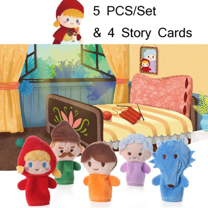 Animal Finger Dolls Plush Toys For Preschool Education, Height: 7.5cm(5 PCS/Set Little Red Hat+4 Story Cards) - Soft Toys by buy2fix | Online Shopping UK | buy2fix