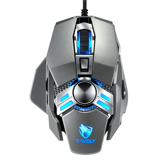 T-WOLF V10 USB Interface 7 Buttons 6400 DPI Gaming Wired Mouse Custom Macro Programming 4-Color Breathing Light Gaming Mouse, Cable Length: 1.5m(Gun Color) - Wired Mice by T-WOLF | Online Shopping UK | buy2fix