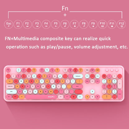 Mofii Sweet Wireless Keyboard And Mouse Set Girls Punk Keyboard Office Set, Colour: Green Mixed Version - Wireless Keyboard by Mofii | Online Shopping UK | buy2fix