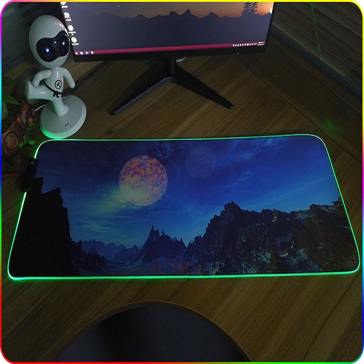 250x350x4mm F-01 Rubber Thermal Transfer RGB Luminous Non-Slip Mouse Pad(Glasses Cat) - Mouse Pads by buy2fix | Online Shopping UK | buy2fix