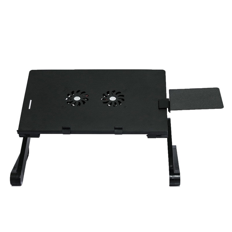 T8 Aluminum Alloy Folding & Lifting Laptop Desk Office Desk Heightening Bracket with Fan & Mouse Board (Black) - Computer & Networking by buy2fix | Online Shopping UK | buy2fix