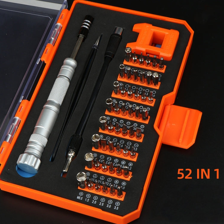 Obadun 9802B 52 in 1 Aluminum Alloy Handle Hardware Tool Screwdriver Set Home Precision Screwdriver Mobile Phone Disassembly Tool(Orange Box) - Screwdriver Set by Obadun | Online Shopping UK | buy2fix