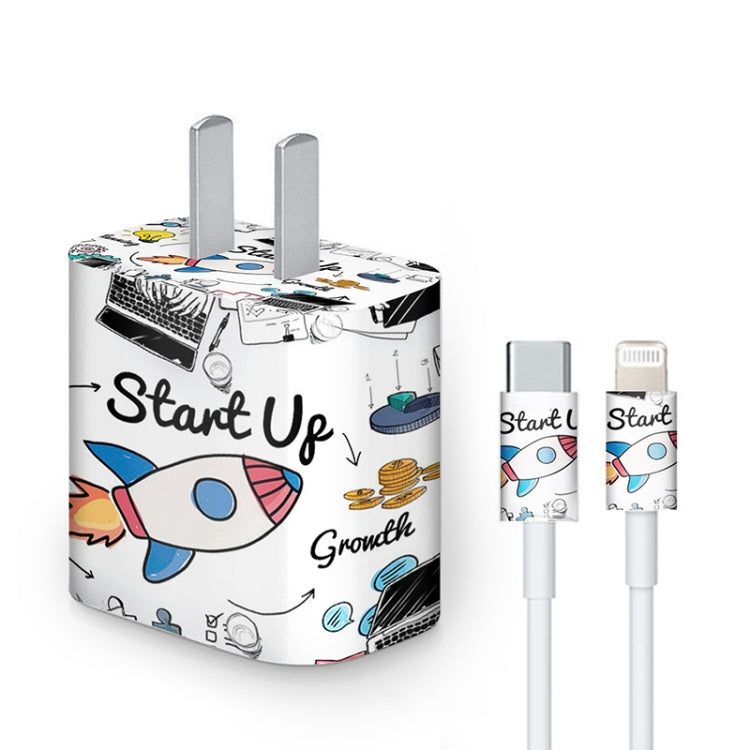 4 Sets PVC Creative Stickers For 18W/20W US Plug Charger & Type-C to 8 Pin Data Cable(059) - iPhone Stickers by buy2fix | Online Shopping UK | buy2fix