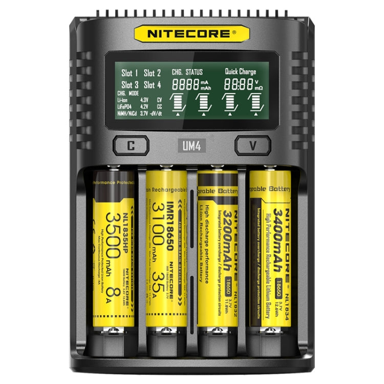 NITECORE Smart LCD Display Automatically Activates Repair USB 4-Slot Charger(UM4) - Consumer Electronics by NITECORE | Online Shopping UK | buy2fix