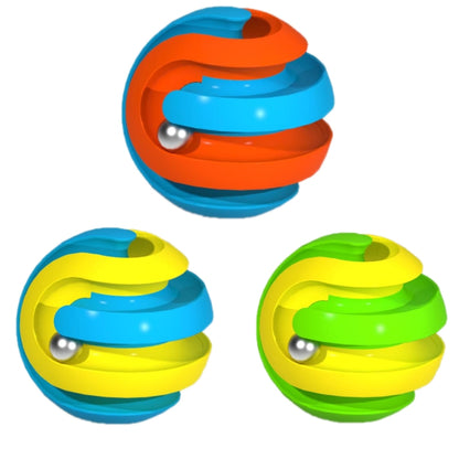 3 PCS Ball Track Fidget Cube Puzzle Decompression Toy(Yellow Blue) - Magic Cubes by buy2fix | Online Shopping UK | buy2fix