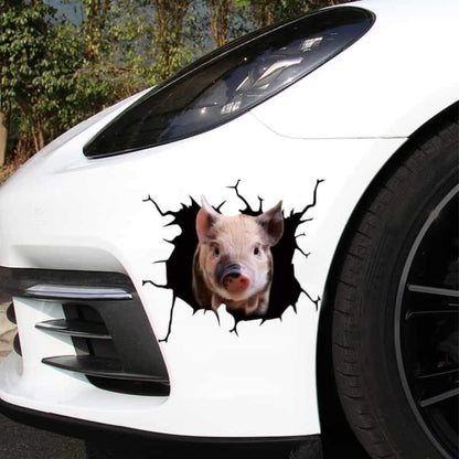 6 PCS Animal Wall Stickers Pig Hoisting Car Window Static Stickers(Pig 03) - In Car by buy2fix | Online Shopping UK | buy2fix