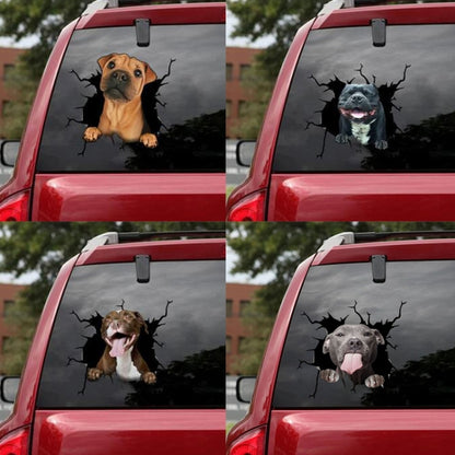 7 PCS Animal Wall Stickers Puppy Hole Car Window Static Sticker(Puppy 08) - In Car by buy2fix | Online Shopping UK | buy2fix