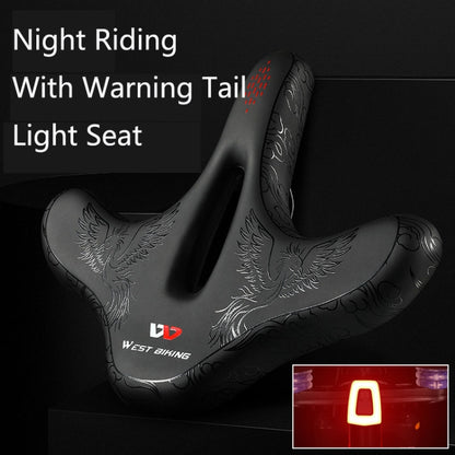 WEST BIKING YP1602797 Bicycle Hollow Seat Night Riding With Warning Tail Light Seat(Phoenix) - Outdoor & Sports by WEST BIKING | Online Shopping UK | buy2fix
