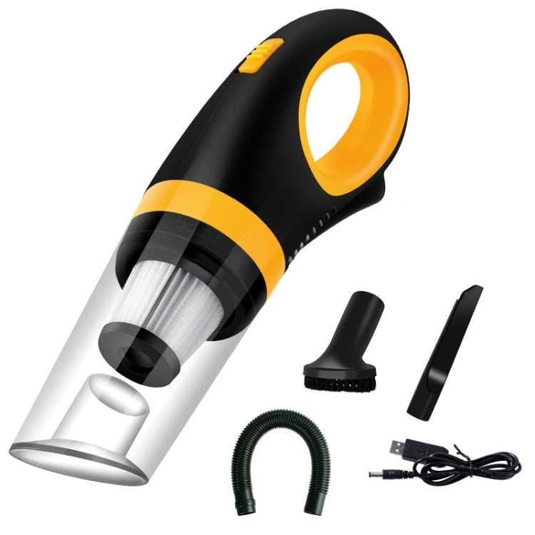 Car Vacuum Cleaner Wireless USB Charging High Power Small Handheld Vacuum Cleaner(Black Yellow) - In Car by buy2fix | Online Shopping UK | buy2fix