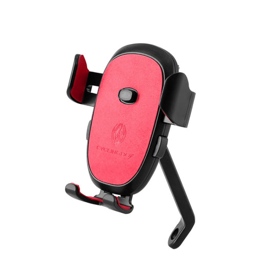 2 PCS CYCLINGBOX BG-2930 Bicycle Mobile Phone Frame Plastic One-Click Lock Mobile Phone Bracket, Style: Rearview Mirror Installation (Red） - Outdoor & Sports by CYCLINGBOX | Online Shopping UK | buy2fix