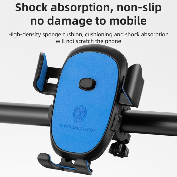 2 PCS CYCLINGBOX BG-2930 Bicycle Mobile Phone Frame Plastic One-Click Lock Mobile Phone Bracket, Style: Rearview Mirror Installation (Blue） - Outdoor & Sports by CYCLINGBOX | Online Shopping UK | buy2fix