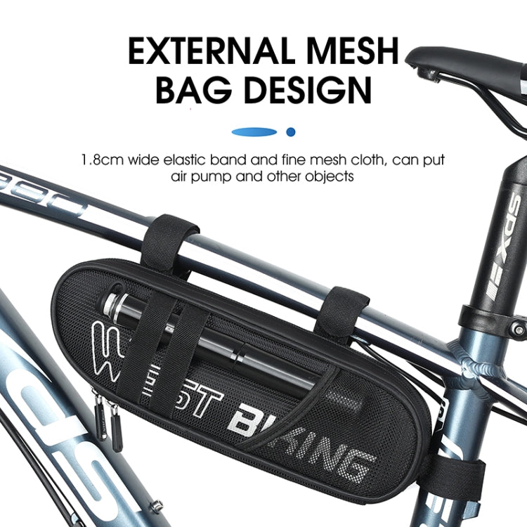 WEST BIKING Bicycle Triangle Reflective Bag Large Capacity Cycling Bag Horizontal Beam Bag Anti-Splashing Road Car Bag, Size: 1.3L(Black) - Bicycle Bags by WEST BIKING | Online Shopping UK | buy2fix