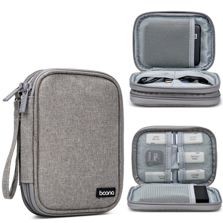 Baona BN-C003 Mobile Hard Disk Protection Cover Portable Storage Hard Disk Bag, Specification: Double-layer (Gray) - Hard Drive Bags & Cases by Baona | Online Shopping UK | buy2fix
