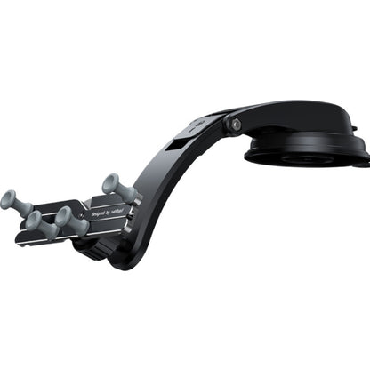 Oatsbasf Car Metal Gravity Mobile Phone Bracket Foldable Adjustment Stable Suction Cup Type Automoller General Bracket(Black) - In Car by Oatsbasf | Online Shopping UK | buy2fix