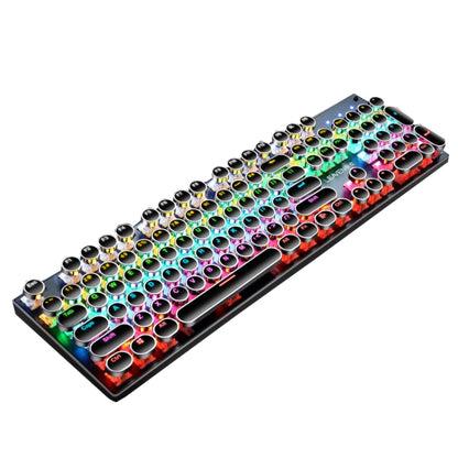 104 Keys Green Shaft RGB Luminous Keyboard Computer Game USB Wired Metal Mechanical Keyboard, Cabel Length:1.5m, Style: Punk Word Through Version (Black) - Wired Keyboard by buy2fix | Online Shopping UK | buy2fix