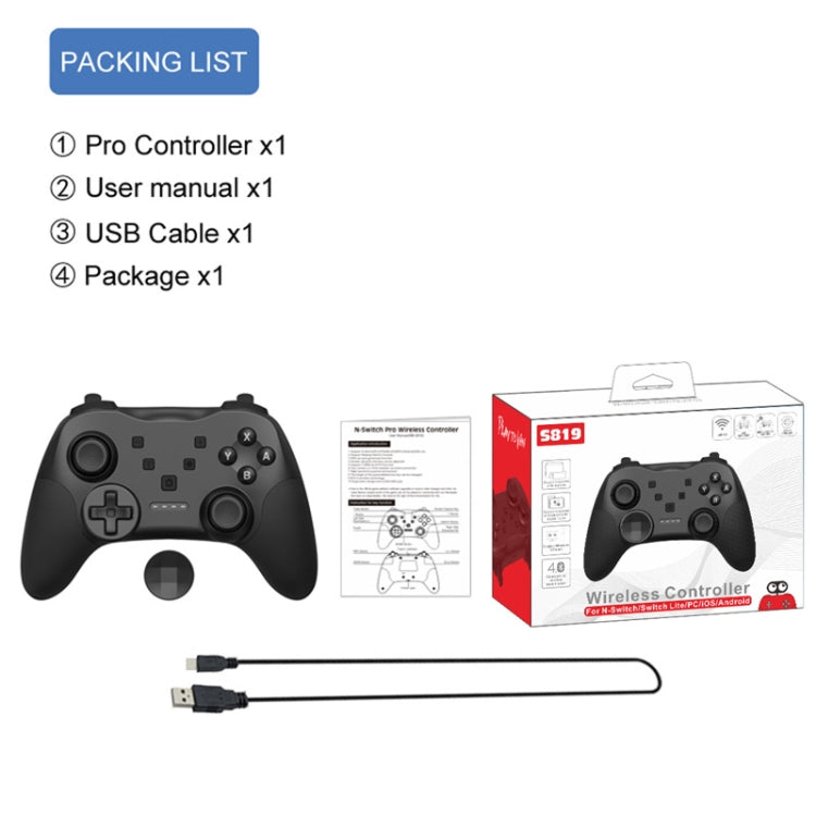 MB-S819 Wireless Bluetooth Game Console Handle With Wake-Up Vibrating Gyroscope For Nintendo Switch(Black) - Gamepads by buy2fix | Online Shopping UK | buy2fix