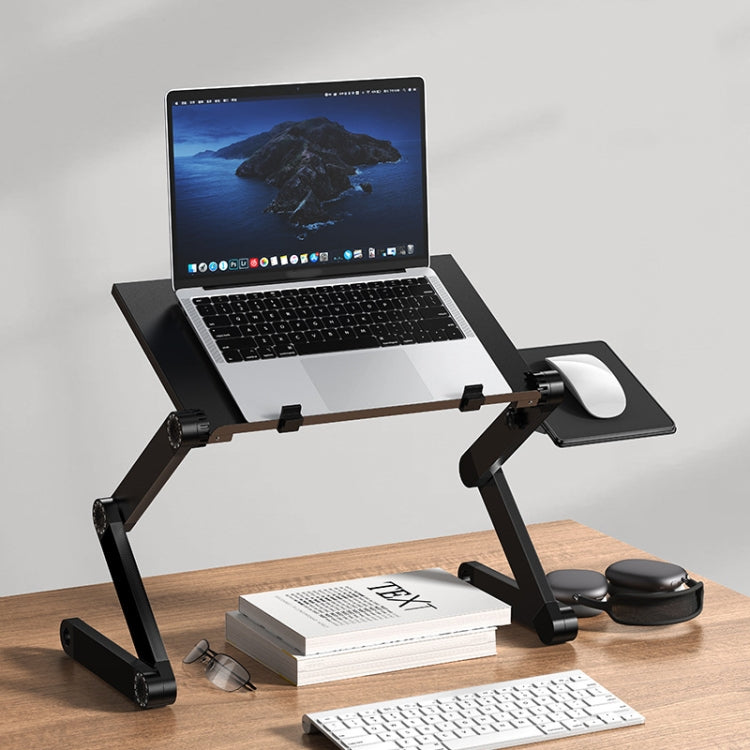 Oatsbasf Folding Computer Desk Laptop Stand Foldable Lifting Heightening Storage Portable Rack,Style: L01 Black - Computer & Networking by Oatsbasf | Online Shopping UK | buy2fix