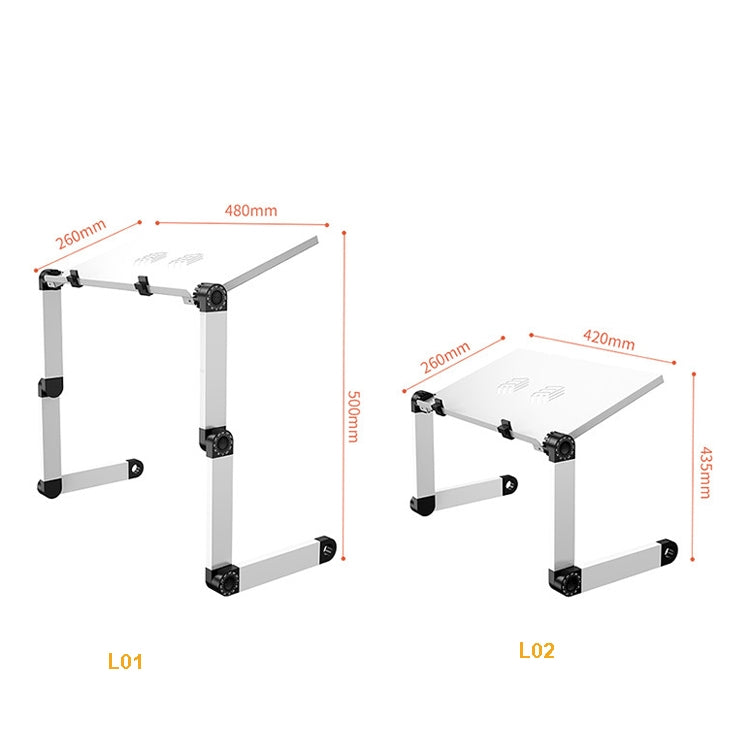 Oatsbasf Folding Computer Desk Laptop Stand Foldable Lifting Heightening Storage Portable Rack,Style: L01 Black - Computer & Networking by Oatsbasf | Online Shopping UK | buy2fix