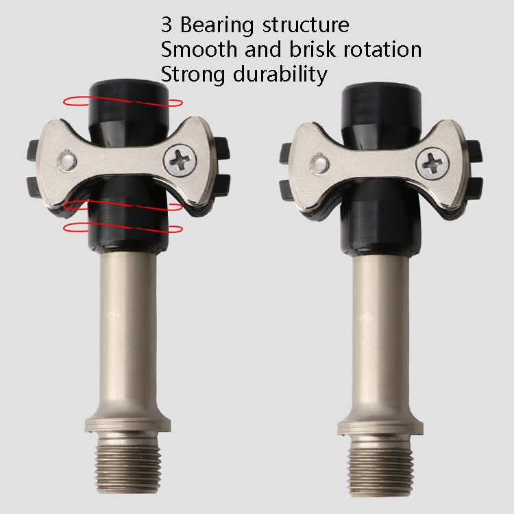 MEROCA Road Lock Shoes Card Three Pardin Bicycle Lollipops Self-Locking Pedal With Lock, Style: Titanium Alloy Axis (Black) - Outdoor & Sports by MEROCA | Online Shopping UK | buy2fix