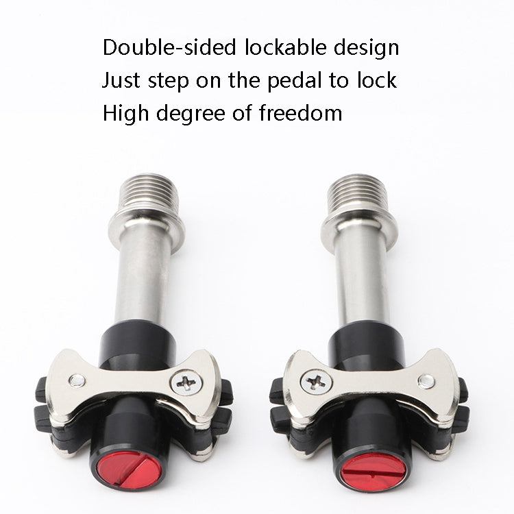 MEROCA Road Lock Shoes Card Three Pardin Bicycle Lollipops Self-Locking Pedal With Lock, Style: Titanium Alloy Axis (Red) - Outdoor & Sports by MEROCA | Online Shopping UK | buy2fix