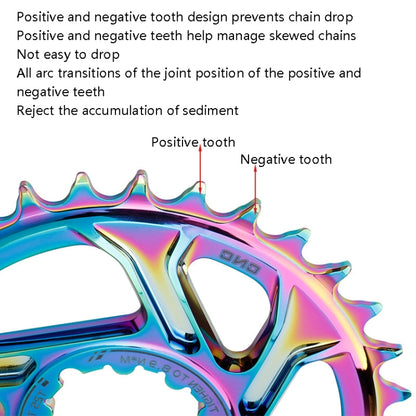 BDSNAIL Mountain Bike Single Disk GXP Direct-Shaped Integrated Disk Positive And Negative Tooth Disc, Colour: 34T (Dazzling Color) - Outdoor & Sports by buy2fix | Online Shopping UK | buy2fix