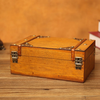 Antique Distressed Cosmetic Storage Box Dressing Table Props For Shooting Scenes，Specification： 6280-01GK10 Yellow + Password Lock - Camera Accessories by buy2fix | Online Shopping UK | buy2fix