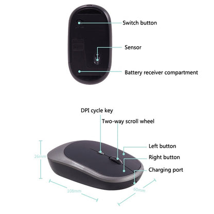 M030 4 Keys 1600DPI Laptop Office Mute Mouse, Style: Wireless (Pink) - Wireless Mice by buy2fix | Online Shopping UK | buy2fix