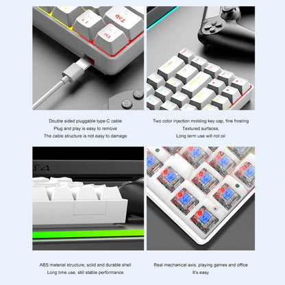 T8 68 Keys Mechanical Gaming Keyboard RGB Backlit Wired Keyboard, Cable Length:1.6m(Black Tea Shaft) - Wired Keyboard by buy2fix | Online Shopping UK | buy2fix