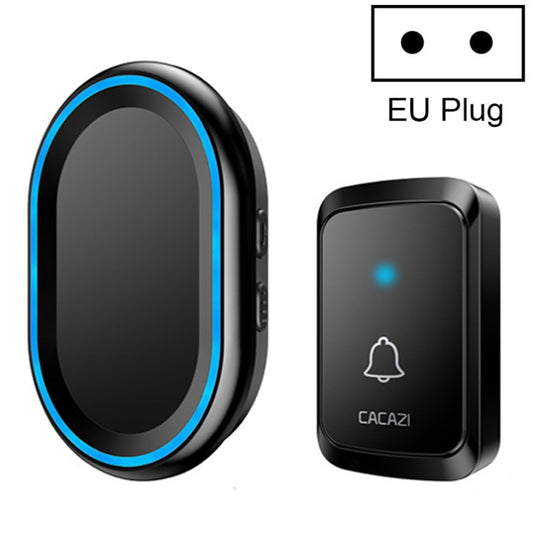 CACAZI A80 1 For 1 Wireless Music Doorbell without Battery, Plug:EU Plug(Black) - Security by CACAZI | Online Shopping UK | buy2fix