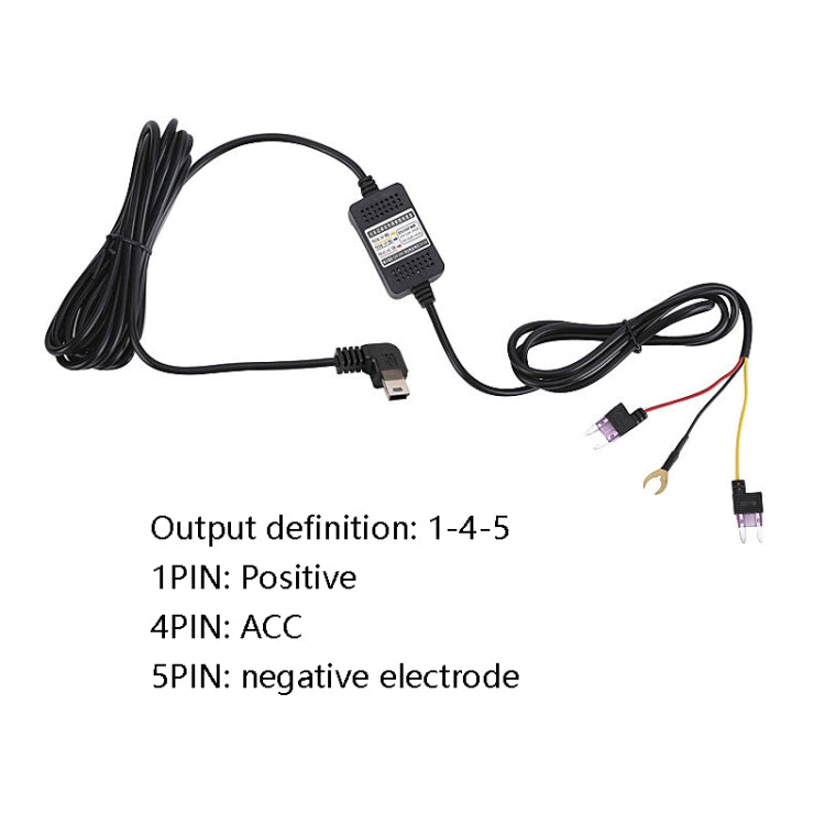 H516 Recording Step-down Line Shrinkage Video Car Charger Line Parking Monitoring Three-Core Power Cord, Model: With Fuse(Micro Left Elbow) - In Car by buy2fix | Online Shopping UK | buy2fix