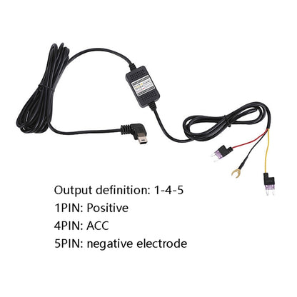 H516 Recording Step-down Line Shrinkage Video Car Charger Line Parking Monitoring Three-Core Power Cord, Model: With Fuse(Micro Straight) - In Car by buy2fix | Online Shopping UK | buy2fix